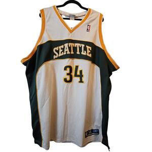 Reebok Ray Allen Seattle SuperSonics #34 Jersey 56 NBA White Green 3xl